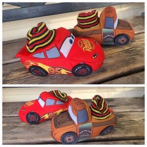 DISNEY / CARS 🚗 SZ S 9-10C RED MCQUEEN  / BROWN MATOR plush mix match slippers